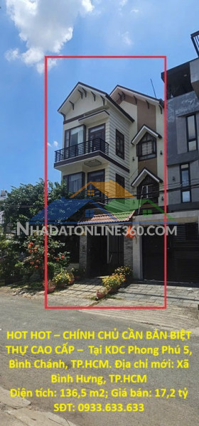 Hot hot – chính chủ cần bán biệt thự cao cấp –  tại kdc phong...