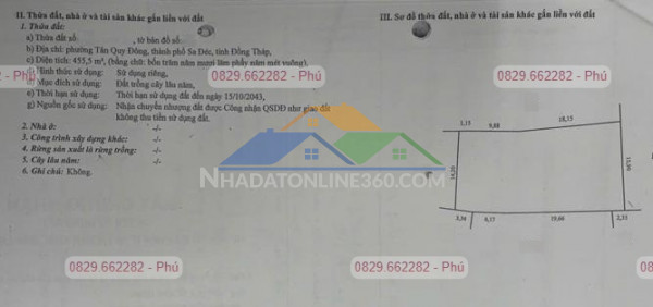 Bán đất full thổ cư 344m2- mặt tiền quốc lộ 80 sa đéc đồng tháp lh 0829.662282