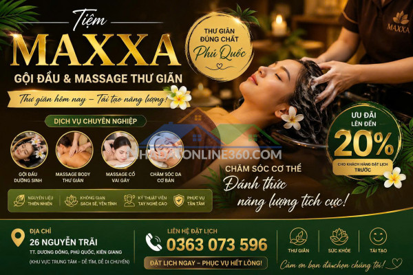 Tiệm massage – gội đầu thư giãn tại dương đông, phú quốc