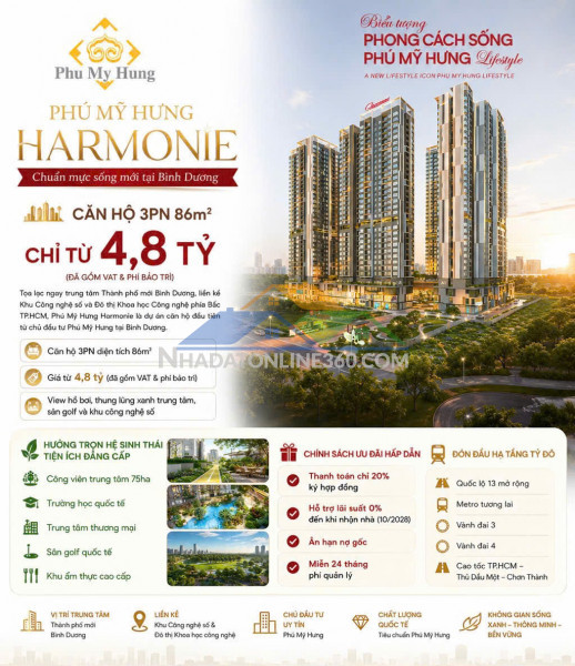 Ưu đãi t6 cho khách hàng sở hữu căn hộ harmonie phú mỹ hưng