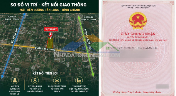 Quỹ đất vàng 7800m2  mặt tiền tân long - bình chánh - giá chỉ 60 tỷ