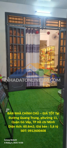 Bán nhà chính chủ – giá tốt tại đường quang trung, phường 11, quận gò vấp, tp hồ chí minh