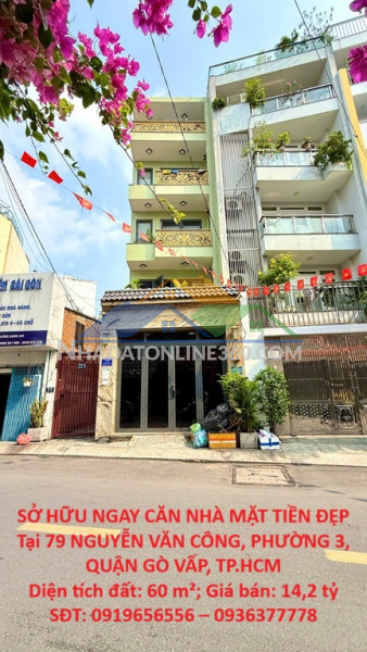 Sở hữu ngay căn nhà mặt tiền đẹp tại 79 nguyễn văn công, phường 3, quận gò vấp, tp.hcm