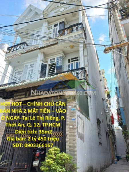 Hot hot – chính chủ cần bán nhà 2 mặt tiền – vào ở...