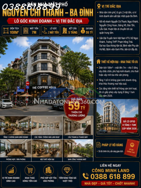 Bán nhà mặt phố kim mã - ba đình - lô góc kinh doanh - 110m² - mt...