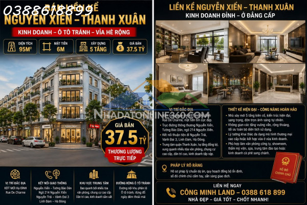 Bán liền kề nguyễn xiển - thanh xuân - kinh doanh - ô tô tránh -...