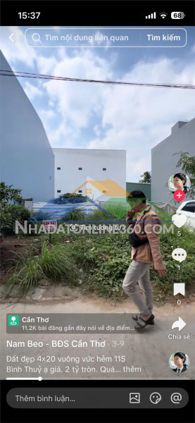 Chính chủ cần bán lô đất hẻm 115, đường cách mạng tháng 8,...