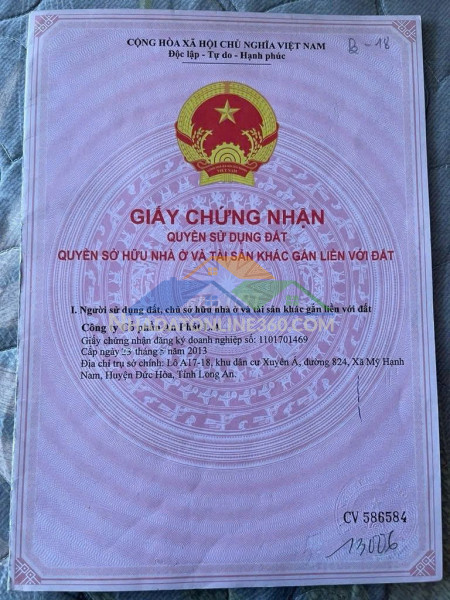 Đất chính chủ - giá tốt tại 22, xã mỹ hạnh nam, huyện đức hòa, long an