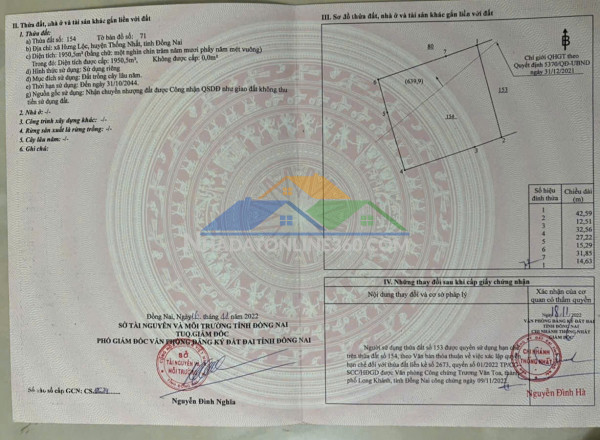 Đầu tư là sinh lời - chính chủ bán lô đất full sổ hồng xã hưng lộc, thống nhất, đồng nai