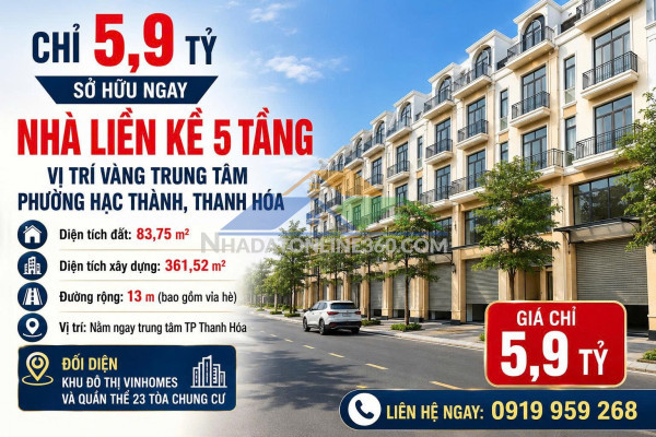 Liền kề, shophouse cuối cùng - central riverside. nhà trung tâm, khai...