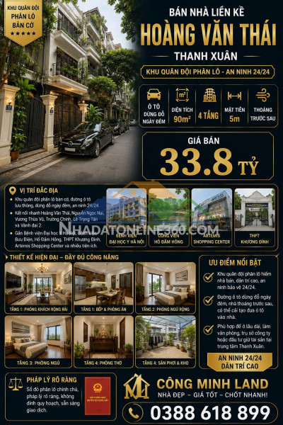 Bán nhà liền kề hoàng văn thái - thanh xuân - khu quân đội phân...