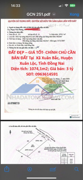 Đất đẹp – giá tốt- chính chủ cần bán đất tại  xã xuân...