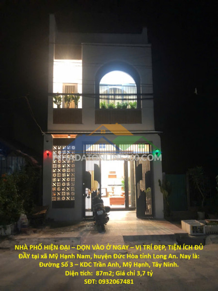 Nhà phố hiện đại – dọn vào ở ngay – vị trí đẹp, tiện ích đủ đầy tại huyện đức hòa tỉnh long an