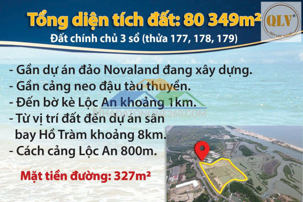 BÁN QUỸ ĐẤT VEN BIỂN LỘC AN – ĐẤT ĐỎ, BÀ RỊA – VŨNG TÀU – 80.349m²