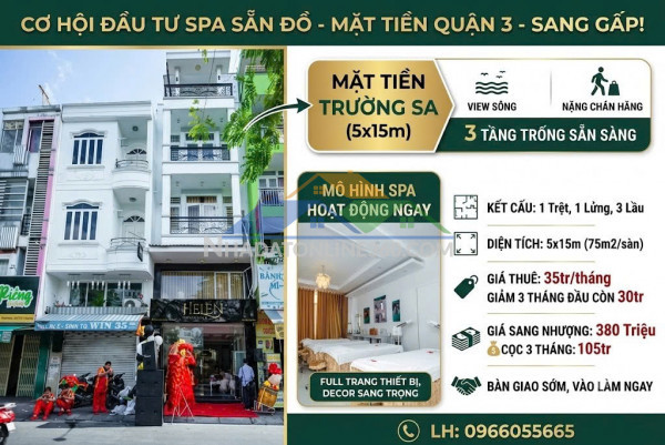 Sang gấp spa full nội thất & máy móc – vào kinh doanh ngay tại...