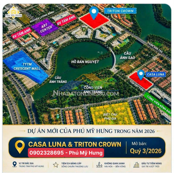 Vị trí căn hộ casa luna phú mỹ hưng quận 7