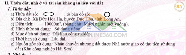 BÁN NHÀ XƯỞNG TRONG KCN HẢI SƠN – ĐỨC HÒA, LONG AN – 10.000m²