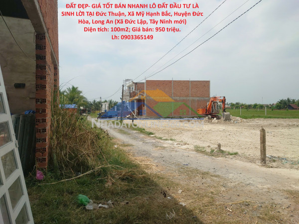 Đất đẹp- giá tốt bán nhanh lô đất đầu tư là sinh lời tại huyện đức hòa, long an