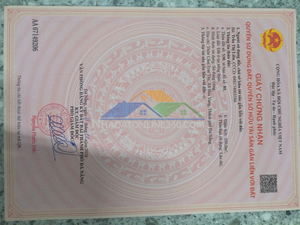 Đầu tư sinh lời-chính chủ bán gấp lô đất đẹp tiềm năng tăng giá cao cẩm toại tây, hòa vang, đà nẵng.