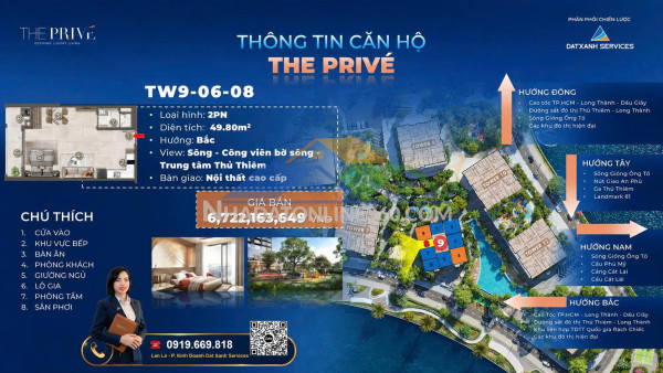Bán căn hộ 1 phòng ngủ view sông – the privé.
chỉ 10% ký hợp đồng mua bán.