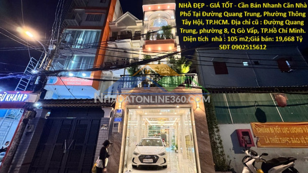 Nhà đẹp - giá tốt - cần bán nhanh căn nhà phố tại đường quang trung, phường thông tây hội, tp.hcm.