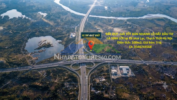 Đất đẹp- giá tốt bán nhanh lô đất đầu tư là sinh lời tại hoà lạc, thạch thất hà nội