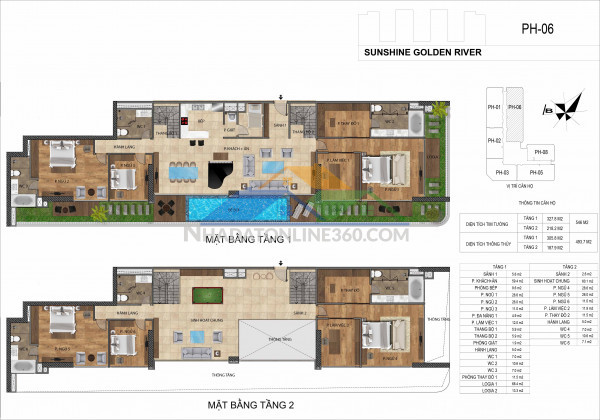 Hiếm! penthouse 494m² sunshine golden river  6pn  ban công 82m²  căn góc...