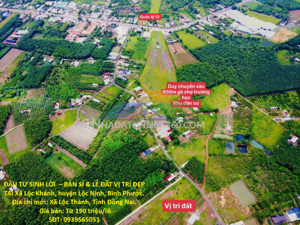 Đầu tư sinh lời  – bán sỉ & lẻ đất vị trí đẹp  tại xã lộc khánh, huyện lộc ninh, bình phước