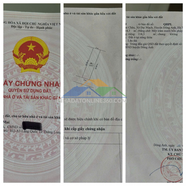 Chính chủ cần bán lô đất đấu thầu tại thôn mai châu, xã thiên lộc, thành phố hà nội