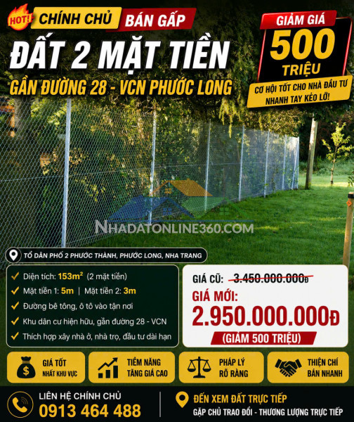 ►  hot! chính chủ bán gấp 

đất 2 mặt tiền