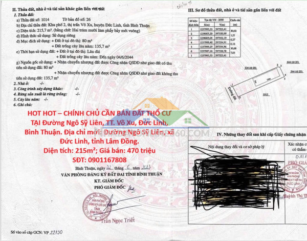 Hot hot – chính chủ cần bán đất thổ cư tại đường ngô sỹ...