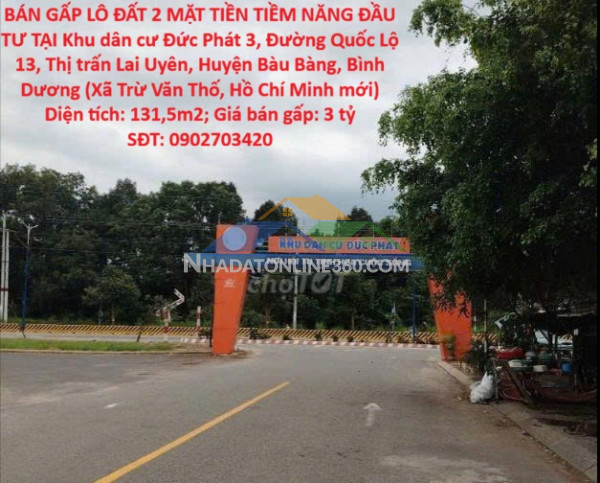 Đất đẹp- giá tốt chính chủ bán gấp lô đất 2 mặt tiền...