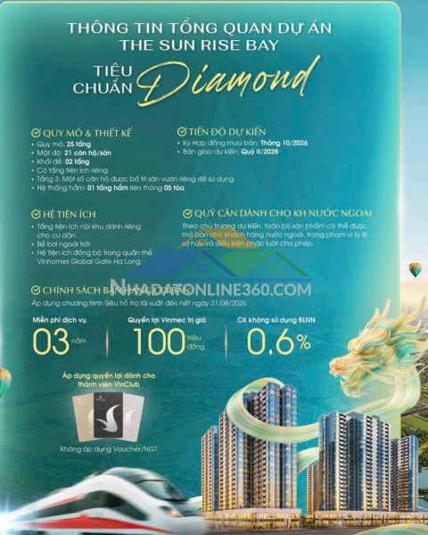 Căn hộ sunrise bay tiêu chuẩn sống diamond mở bán đợt 1 – biểu tượng sống tại hạ long!