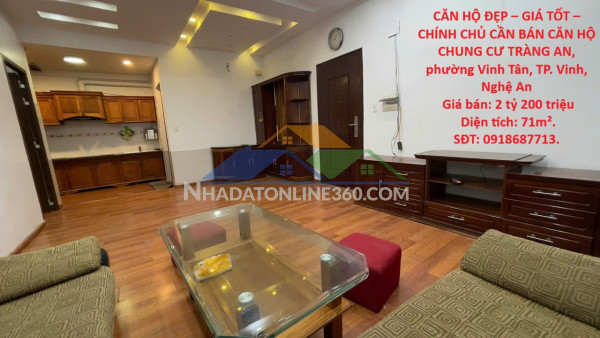 Căn hộ đẹp – giá tốt –chính chủ cần bán căn hộ chung cư...