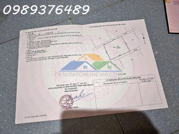 Chính chủ cần bán đất tại thị trấn khánh hải, ninh thuận, dt 3.226 m2, giá đầu tư