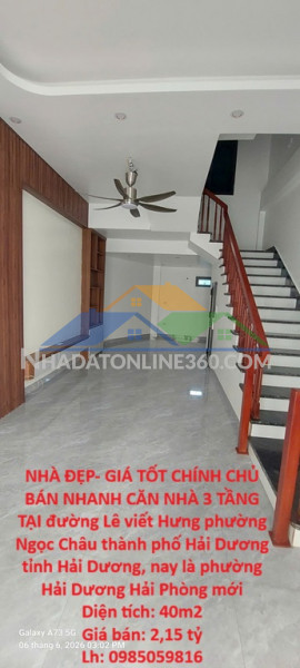 Nhà đẹp- giá tốt chính chủ bán nhanh căn nhà 3 tầng tại thành...