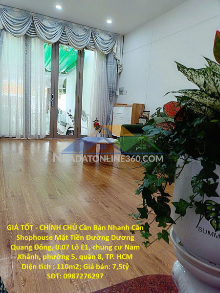 Giá tốt - chính chủ cần bán nhanh căn shophouse mặt tiền...