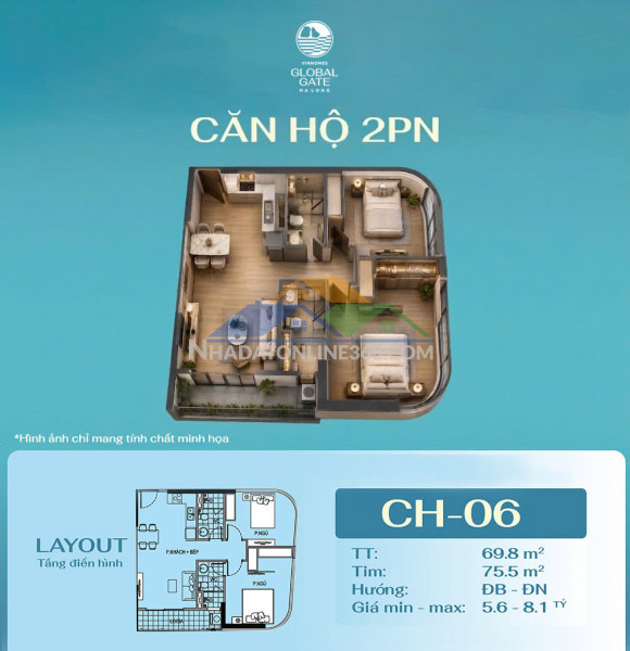 Ra mắt quỹ căn đắt giá nhất tòa g2 – căn 2pn góc view sân golf & vịnh di sản!