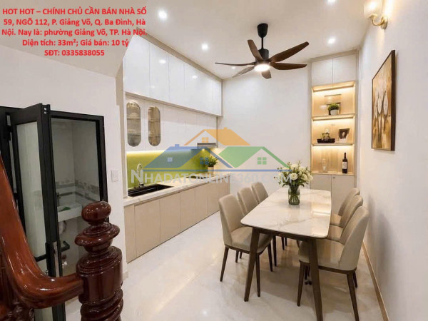 Hot hot – chính chủ cần bán nhà số 59, ngõ 112, p. giảng võ, q. ba đình, hà nội