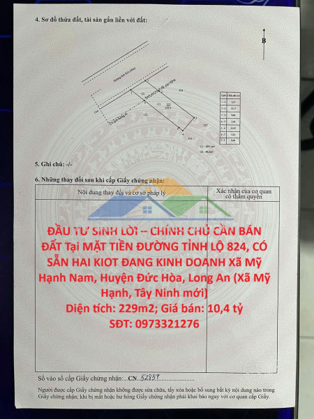 Đầu tư sinh lời – chính chủ cần bán đất tại xã mỹ hạnh nam, huyện đức hòa, long an