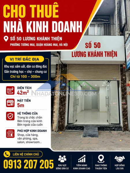 Giá tốt - cho thuê nhà kinh doanh – khu vực đền lừ – tân mai...