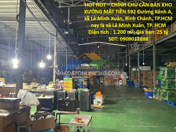 Hot hot – chính chủ cần bán kho xưởng mặt tiền 592 đường kênh a, xã lê minh xuân, bình chánh, tp.hcm