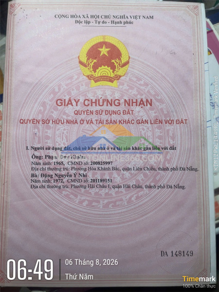 Chính chủ cần bán đất vị trí đẹp mặt tiền đường âu cơ, phường hòa khánh bắc, q. liên chiểu, đà nẵng.