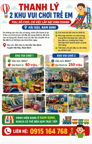 Thanh lý 2 khu vui chơi trẻ em – full đồ chơi, chỉ việc lắp...
