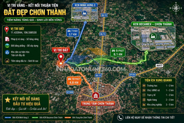 ???????? chủ cần bán gấp 380m² ngay trung tâm chơn thành – giá chỉ hơn 300 triệu! ????