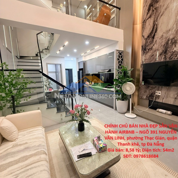 Chính chủ bán nhà đẹp sẵn vận hành airbnb – ngõ 391 nguyễn văn linh,  tp đà nẵng