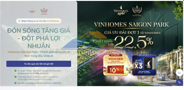 Mở bán đợt 1 vinhomes sài gòn park - chiết khấu tới 22.5% - quỹ căn liền kề giá tốt cđt
