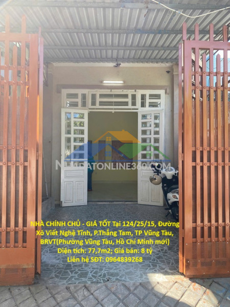 Nhà chính chủ - giá tốt tại 124/25/15, đường xô viết nghệ tĩnh, p.thắng tam, tp vũng tàu, bà rịa vũng tàu