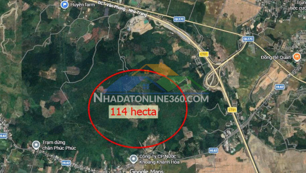 Bán quỹ đất 114ha tại diên thọ, diên khánh khánh hoà. ô tô...