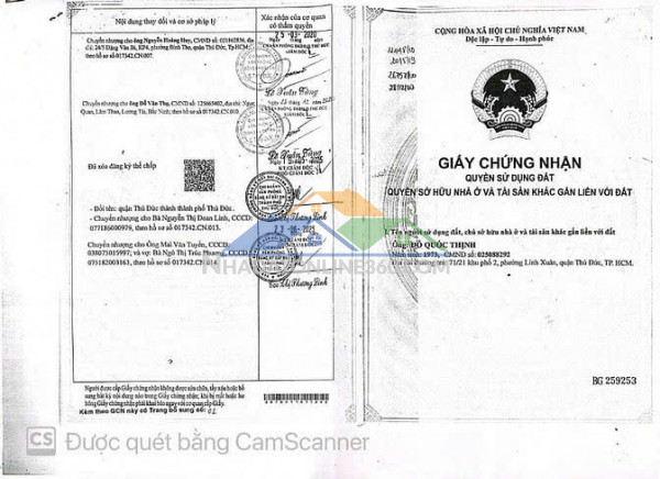 CHÍNH CHỦ CẦN BÁN 02 NHÀ TẠI PHƯỜNG LINH XUÂN VÀ PHƯỜNG TAM BÌNH - QUẬN THỦ ĐỨC